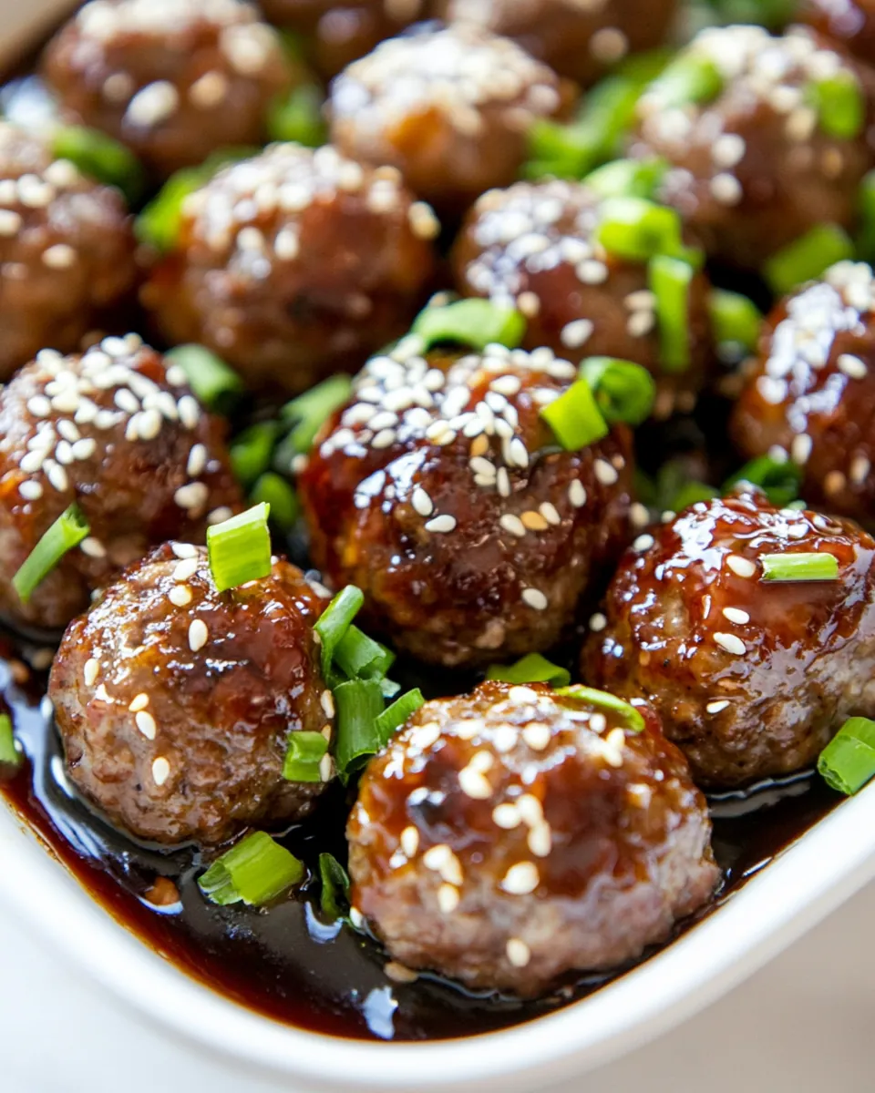 Sesame Garlic Meatballs